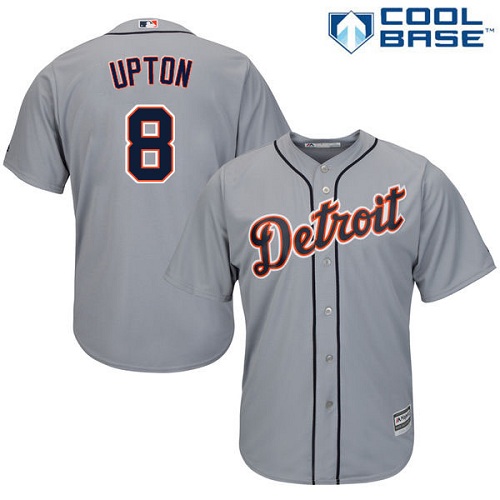 Tigers #8 Justin Upton Grey Cool Base Stitched Youth MLB Jersey